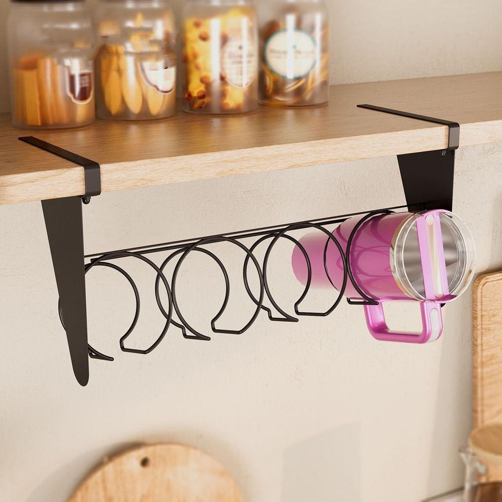 Carbon Steel Under Cabinet Water Bottle Organizer Large Capacity Water Bottle Holder  Kitchen