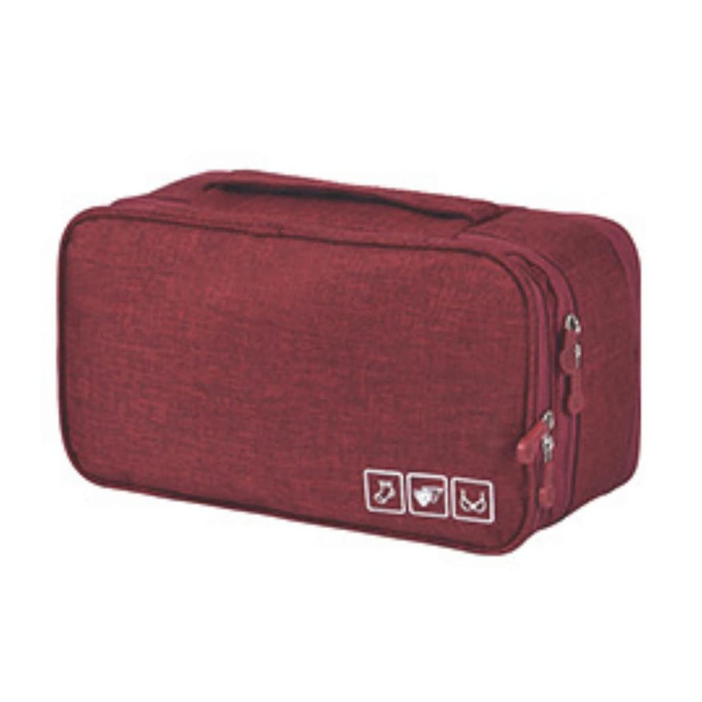 Chime Trip Travel Mini Pouch, Underwear Storage Bag, Stylish Bag-in-Bag Travel Pouch (STNo. 26001) (Free Size, Bordeaux)