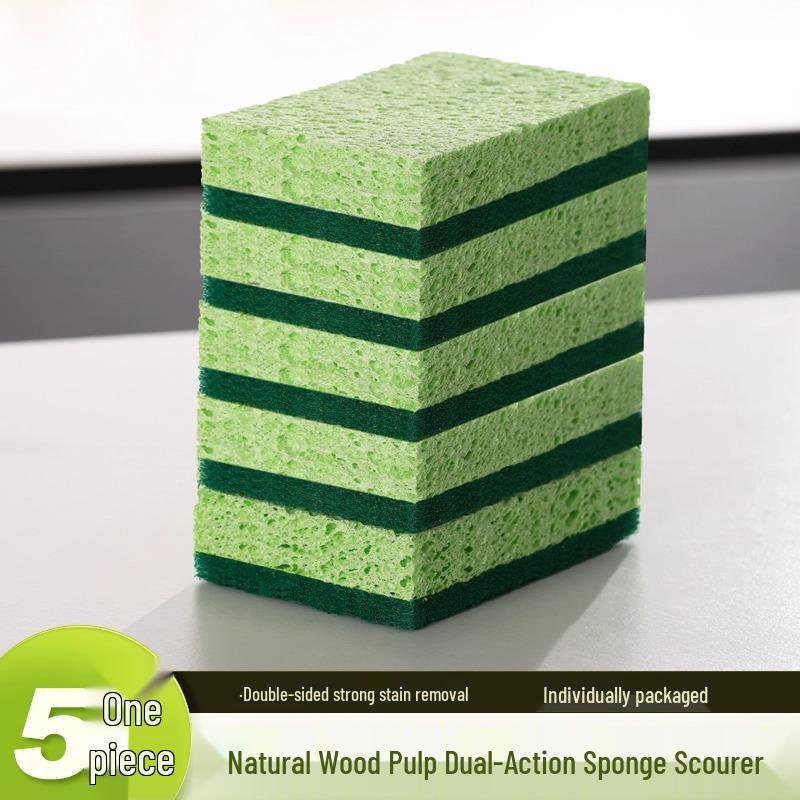 Magic Wood Pulp Dishwashing Sponge - Kitchen Cleaner for Dishes, Cups, Pots & More