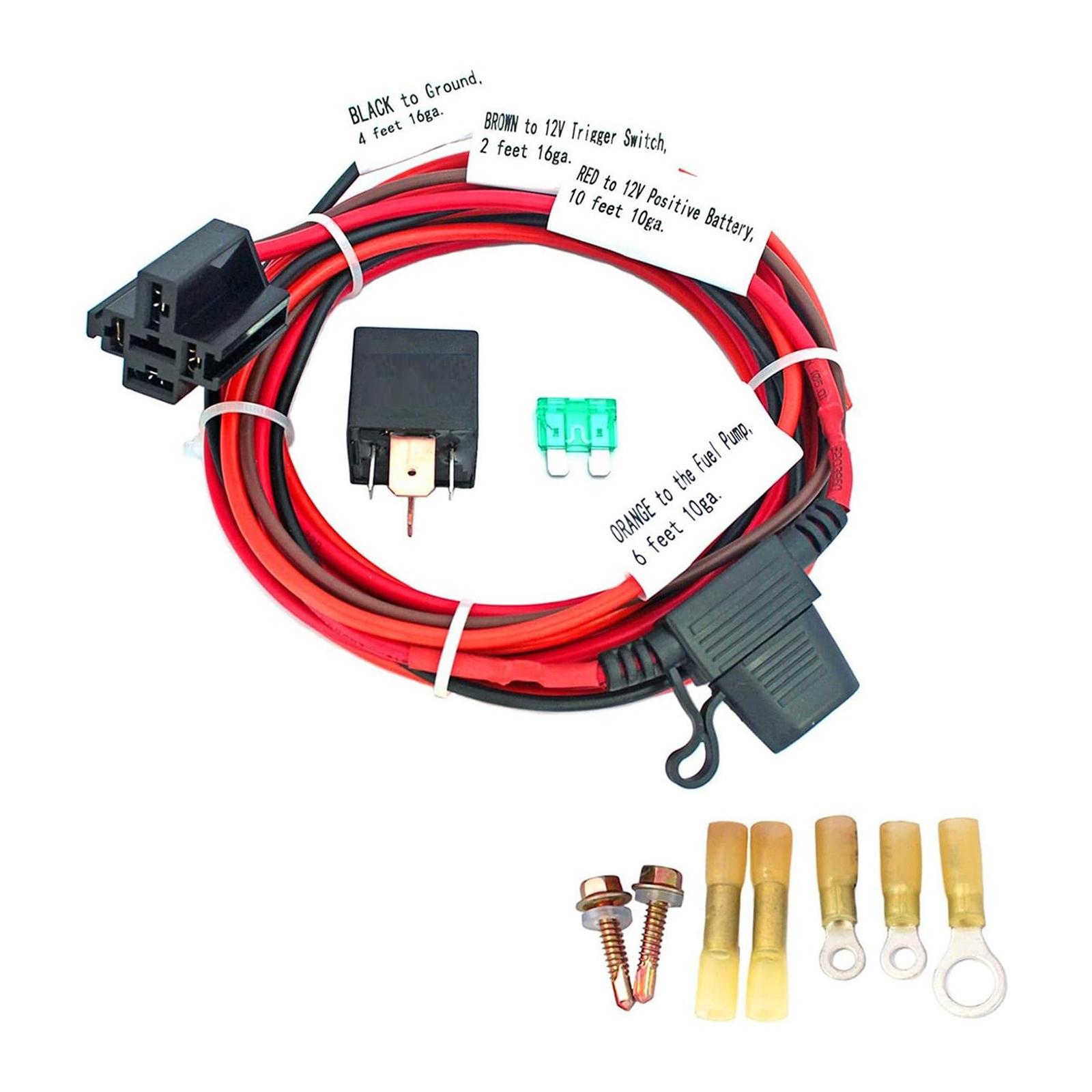 

Professional Fuel Pump Relays Set Long Wires High Performances Terminals Universal Waterproof 30247 for 12V System Truck