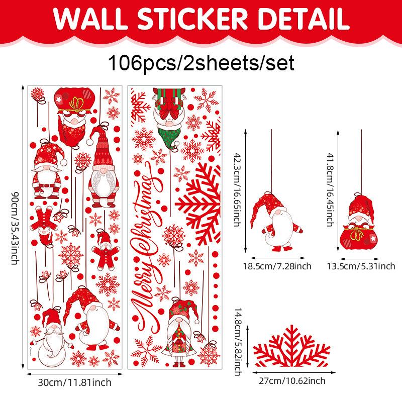 

New Christmas snowman glass sticker decorating window Christmas snowflake self-adhesive window wall sticker 90*30cm*2pcs