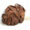 Men's Lightweight Durable Leather Duffel Luggage Overnight Air Cabin Weekend Bag