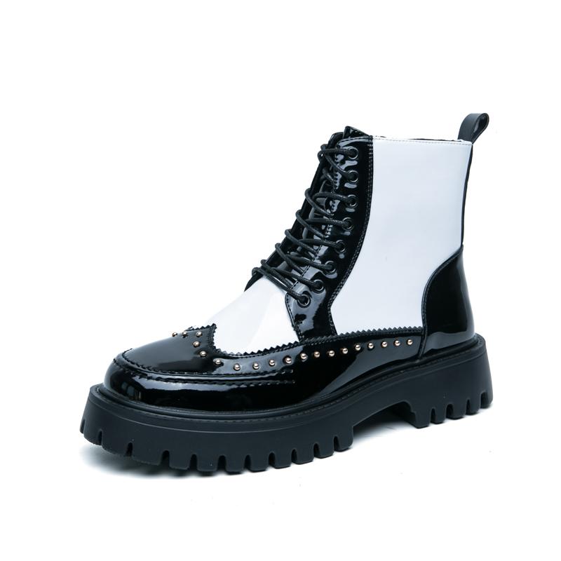 Fashion Lace up high top leather shoes Trendy men's classic styles Leisure Outdoor Street daily Plus Size Nightclub party shoes Hot