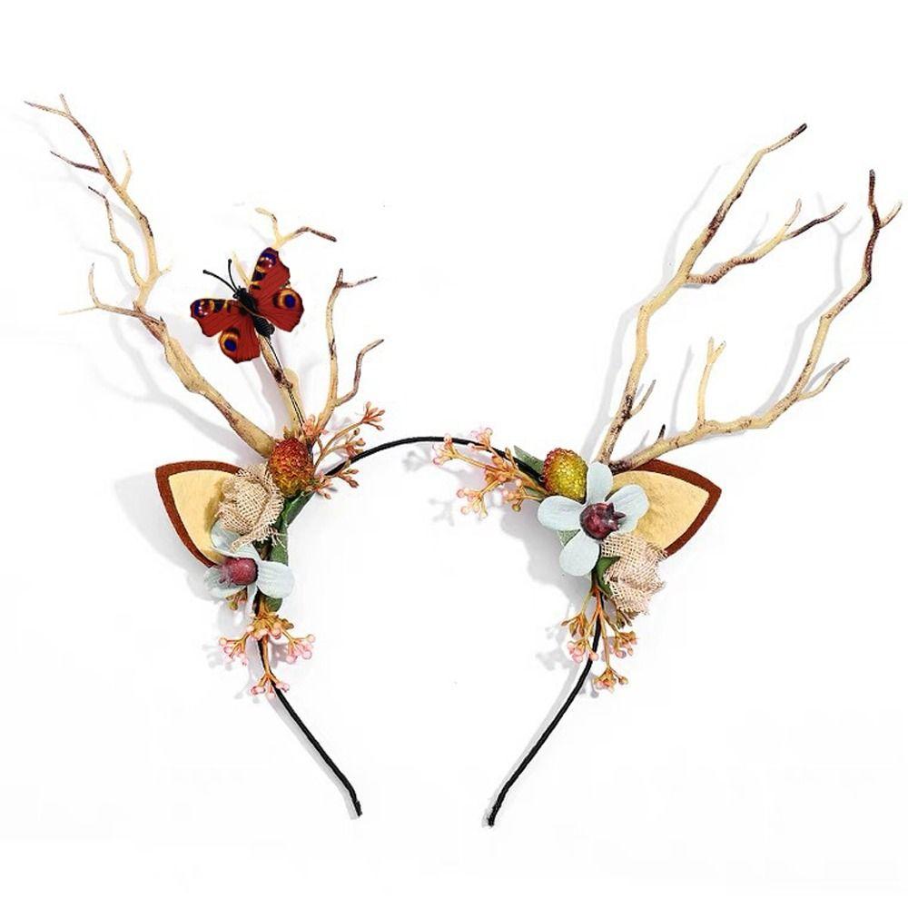 Deer Horn LED Light Korean Style Hairbands Elk Christmas Antler Headbands Women Luminous Hair Hoops