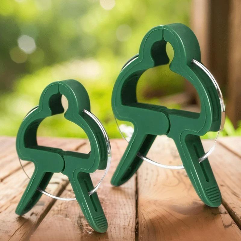 Reusable Garden Plant Clips Green Plastics Plant Fixing Clips for Climbing Plants Tomato Vine Support Tools Home Garden Supplies