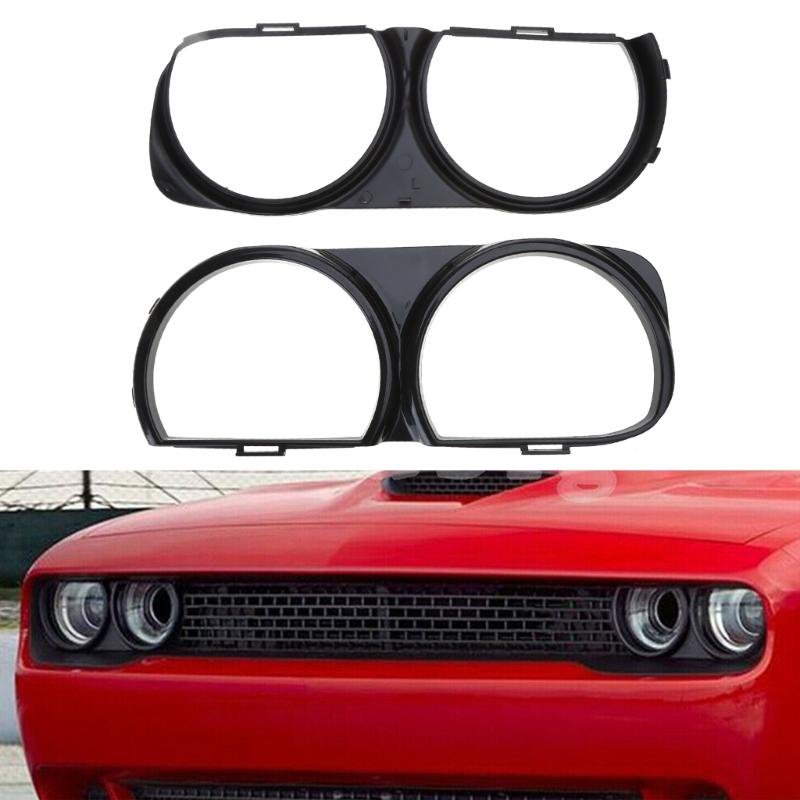 Upgraded Headlights Frame Replacement Front Lamp Headlight Bezel Set Easy Installation Suitable for -Challenger