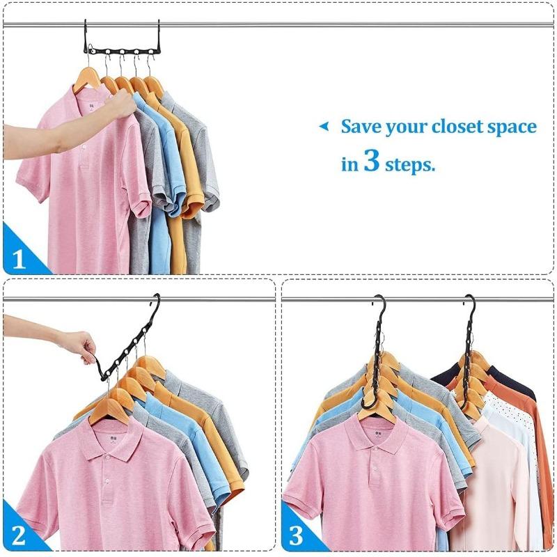 1 STÜCK Magische Kleiderbügel Platzsparende Kleiderbügel Schrank Platzsparender Kleiderbügel-Organizer Multi-Kleiderbügel Robuster Kunststoff für die Aufbewahrung schwerer Kleidung