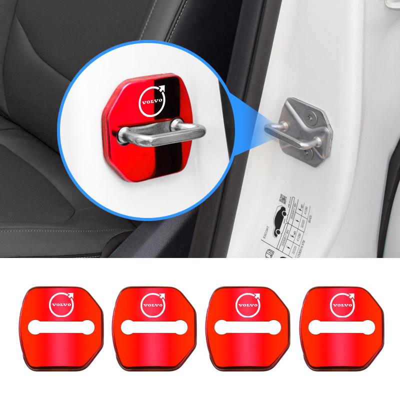 4pcs Car Door Lock Cover Antirust Protective Cap For Volvo Xc60 XC40 EX40 Xc90 S60 S90 EX30 V40 V60 V50 V90 S80 C40 V70 XC70 C30