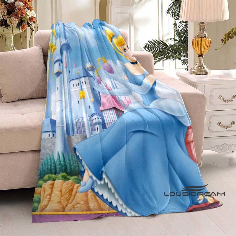 Disney Cinderella Princess Flannel Blanket Fluffy and Comfortable Adult Nap Blanket Soft Bedding Sofa Blanket Party Home Dec