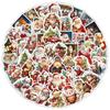 Christmas Seal 53-piece Set Sticker Glitter Decoration Cute Cartoon Cat Tree Snowman Elk Waterproof Santa Claus DIY Car Water Bottle Travel Case Bike
