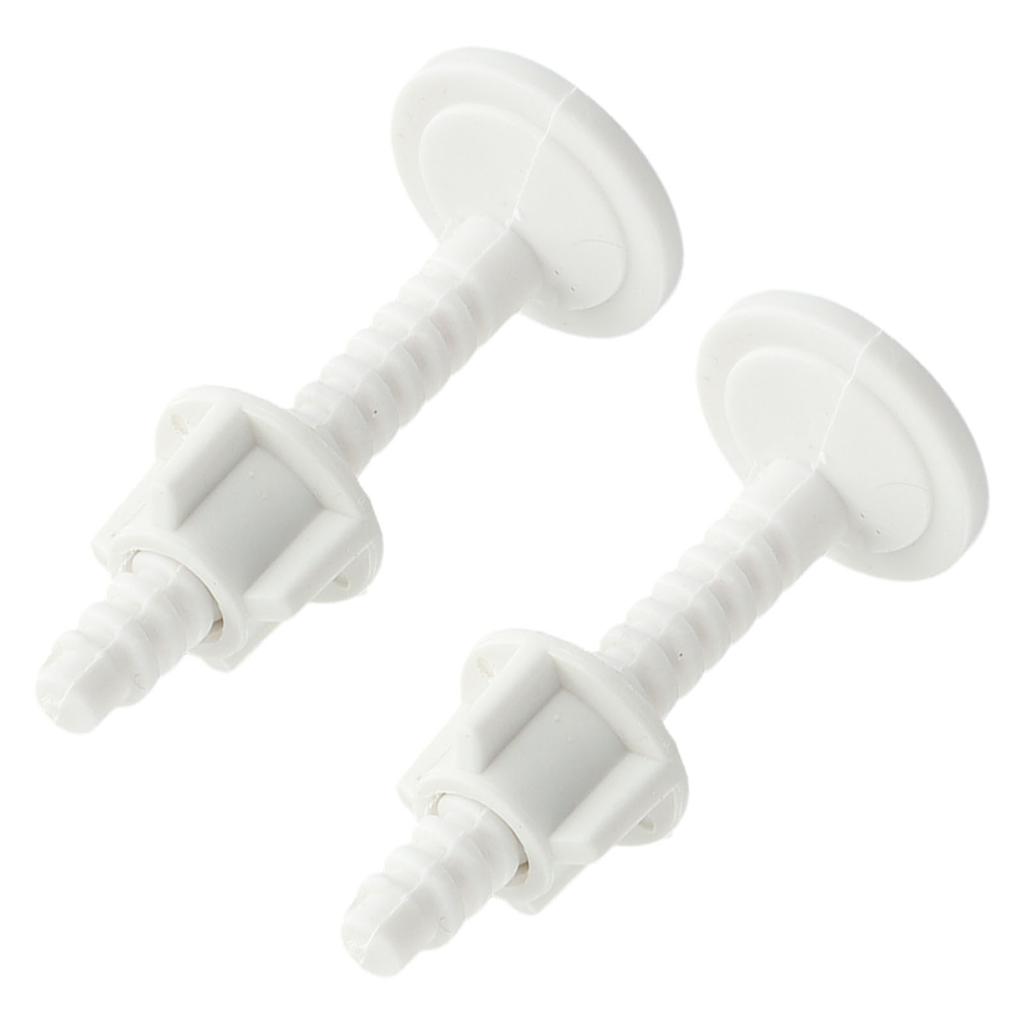 Bathroom Toilet Lid Screw White 2PCS Easy To Install Excellent Toughness 60*30mm Anti Aging High Quality Material