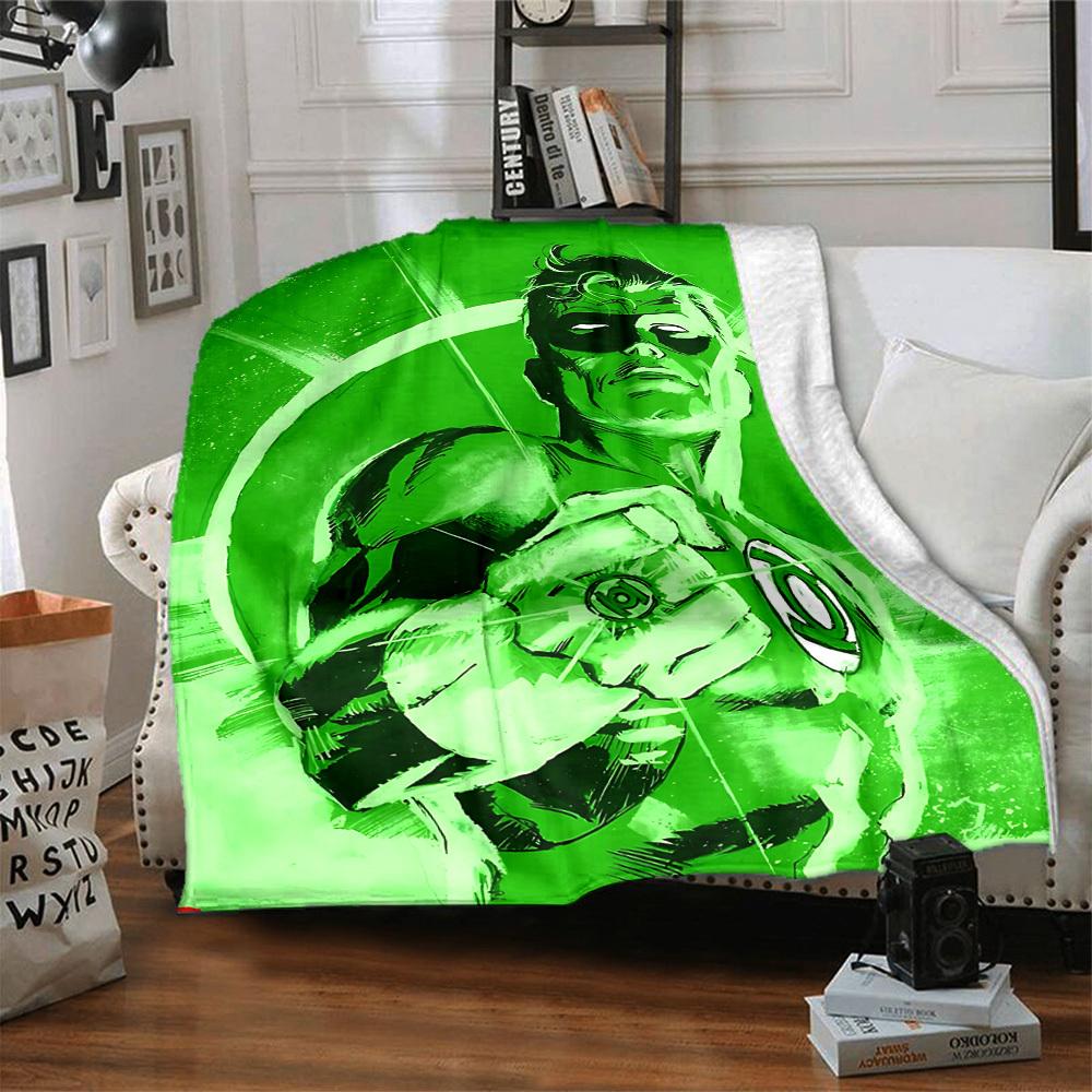 1 Stück Green Lantern Ring Flanell-Kuscheldecke Weich, Warm & Gemütlich für Sofa, Bett, Büro und Reisen Vielseitiges Ganzjahresgeschenk, Weihnachtsgeschenk