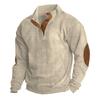 Mens Casual Corduroy Stand Collar Sweatshirt For Winter Outdoor Activities