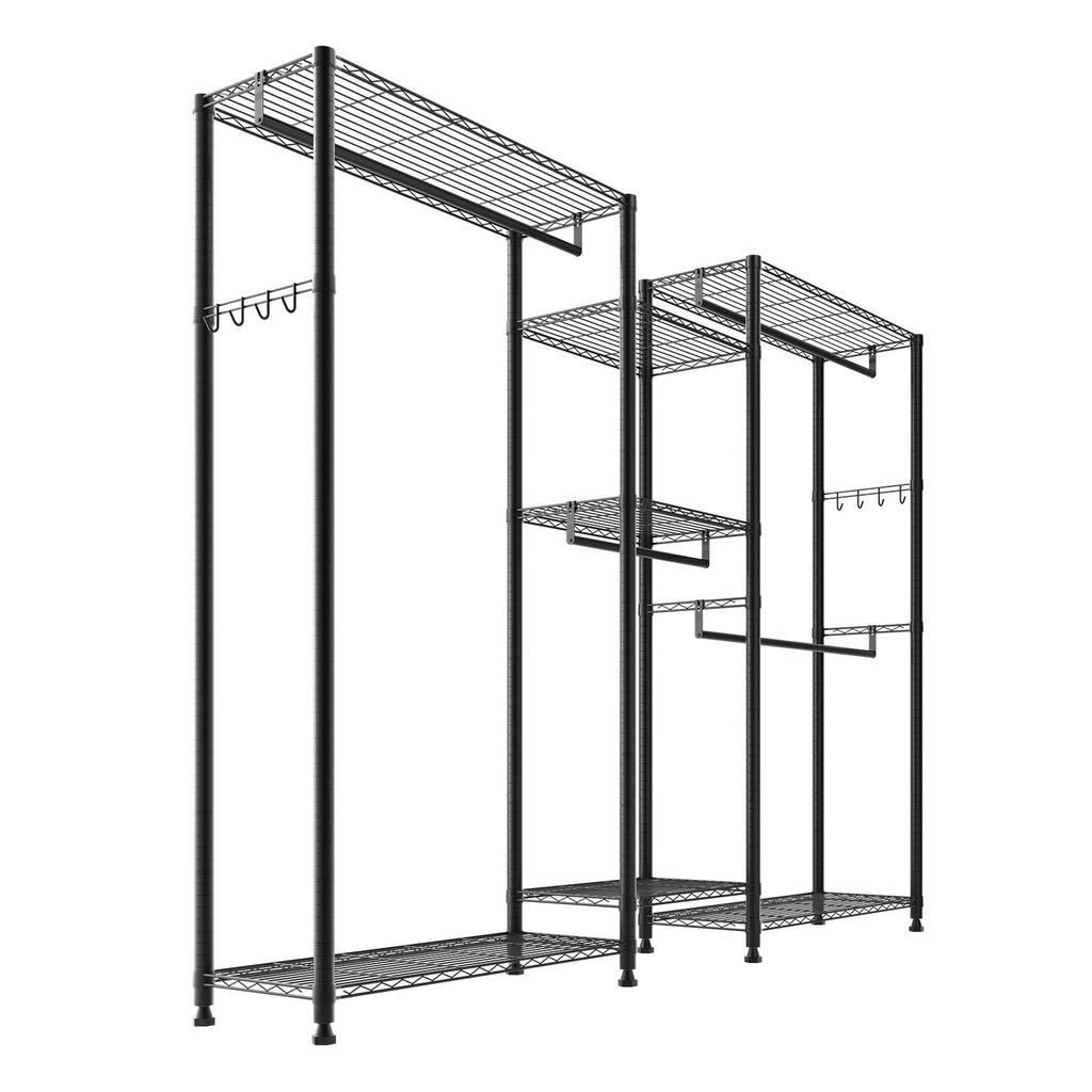 VEVOR Clothing Garment Rack, Heavy Duty Closet Wardrobe, 7 Adjustable Tiers Clothes Racks with Steel Frame