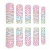 Long Press-On Nails With Geometric Line Design Sweet Style Fake Daily Wear