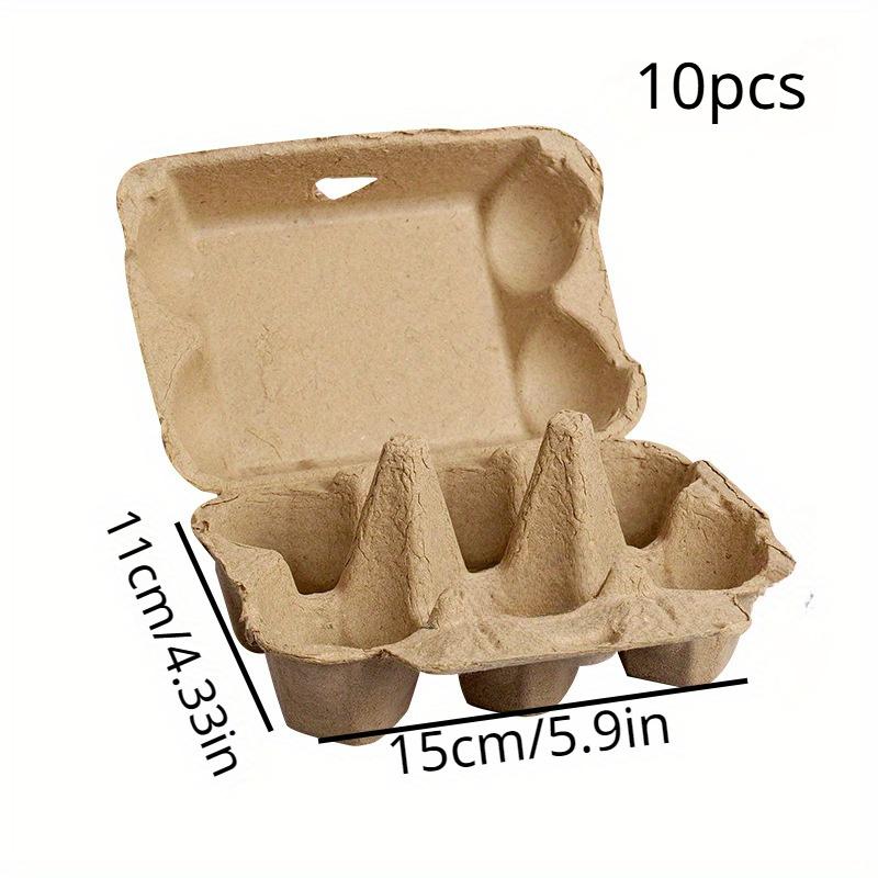 10pcs, Native Egg Packaging Box, Egg Tray Egg Box Pulp Egg Tray Soil Egg Packaging Box for Family, Farm, Market, Camping, Picnic