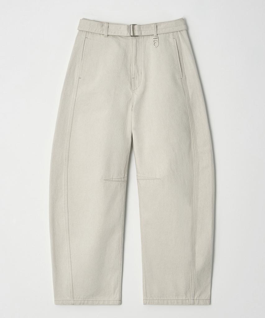 Dirty One Belted Wide Curve Denim Pants (Ivory)