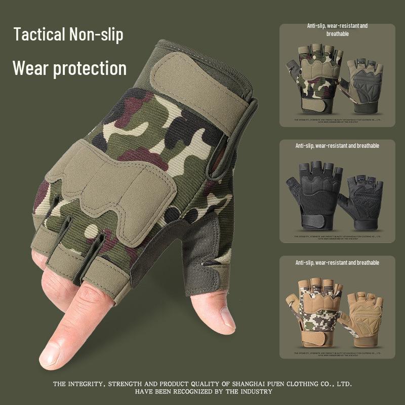 Men's Non-Slip Half-Finger Gloves - Durable for Spring/Summer Cycling, Mountaineering, Outdoor Sports, Training, and Fitness