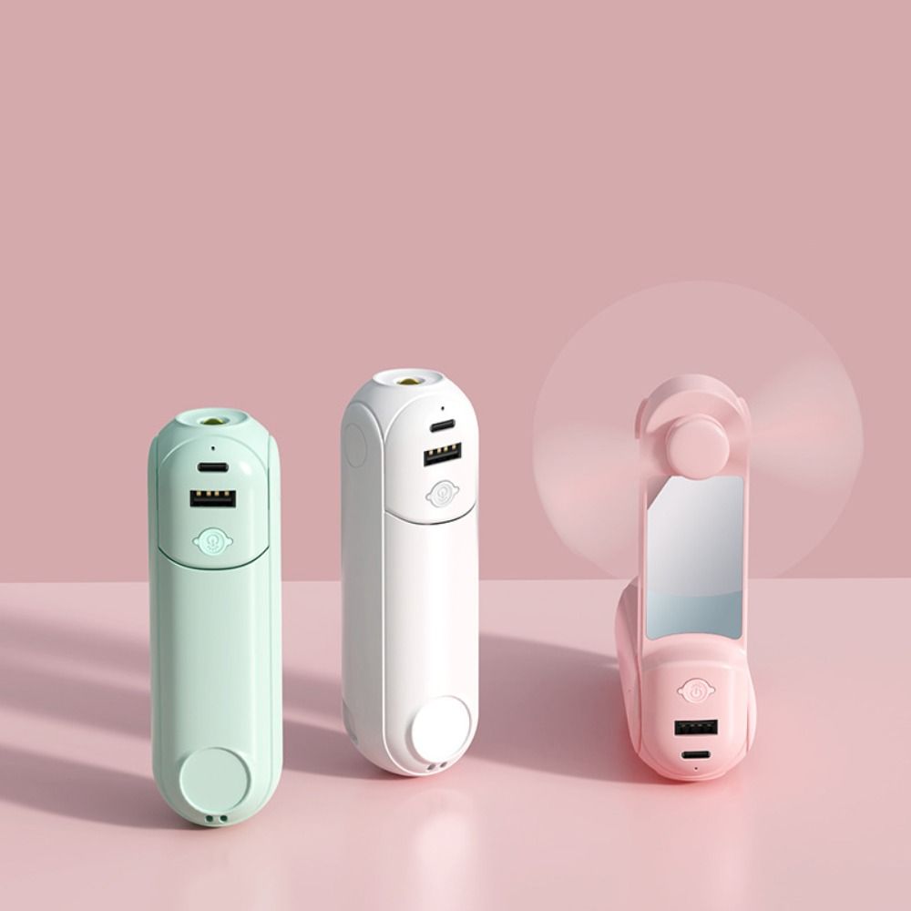 

USB Charging Small Fan Portable Folding Fan Silent Turbo Handheld Fan Gift зелений