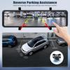 10.88' 4K Mirror Dash Cam, Dual Rear View, Night Vision, G-Sensor, APP Control, Loop Recording