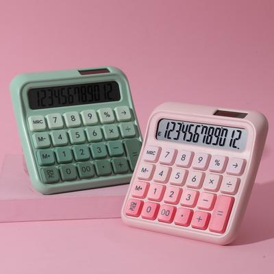 Desktop Calculator 12 Digit Large and LCD Display Big Button Calculators Solar Power and Battery Operated Suitable for Office