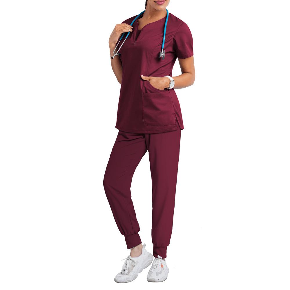 Dental Doctor Surgical Clothes Women'S Split Hand Washing Clothes Set Nursing Overalls Quick-Drying Hospital Nurse Clothes Thin Short Sleeves