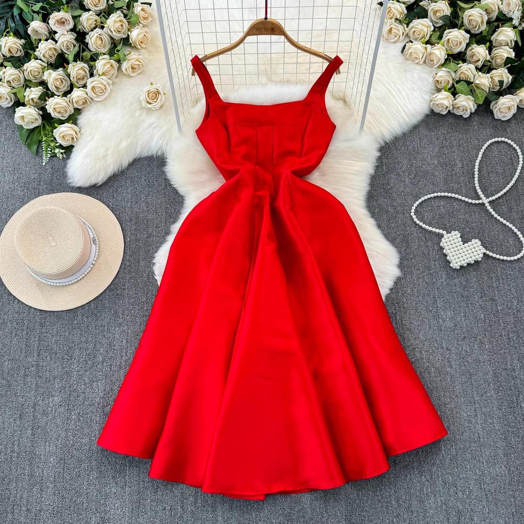 YYFS Women's Fashion Summer Spring Summer Spring Sleeveless Suspenders High Waist Casual Dresses