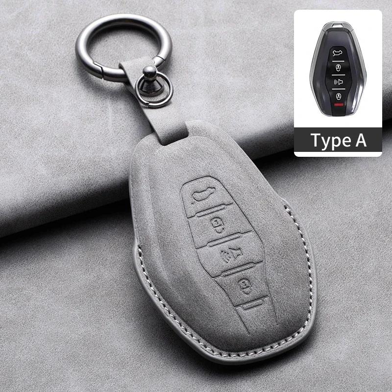 

4 Buttons Leather Car Remote Key Case Cover for Chery Jetour Traveller 2024 2023 Auto Key Shell Fob Protector Holder Keychain