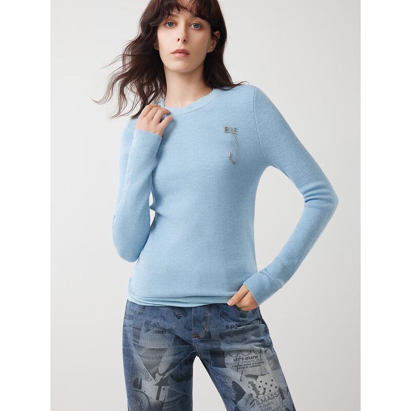 ELLE Women's Chain Knit Merino Wool Sweater