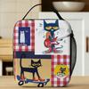 Pete The Cat Cartoon Collage Art Insulated Lunch Bag High Capacity  Reusable Thermal Bag Tote Lunch Box Office  Picnic Men Women