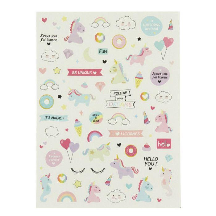Gommette phosporescente et holographique Licorne 170 pièces