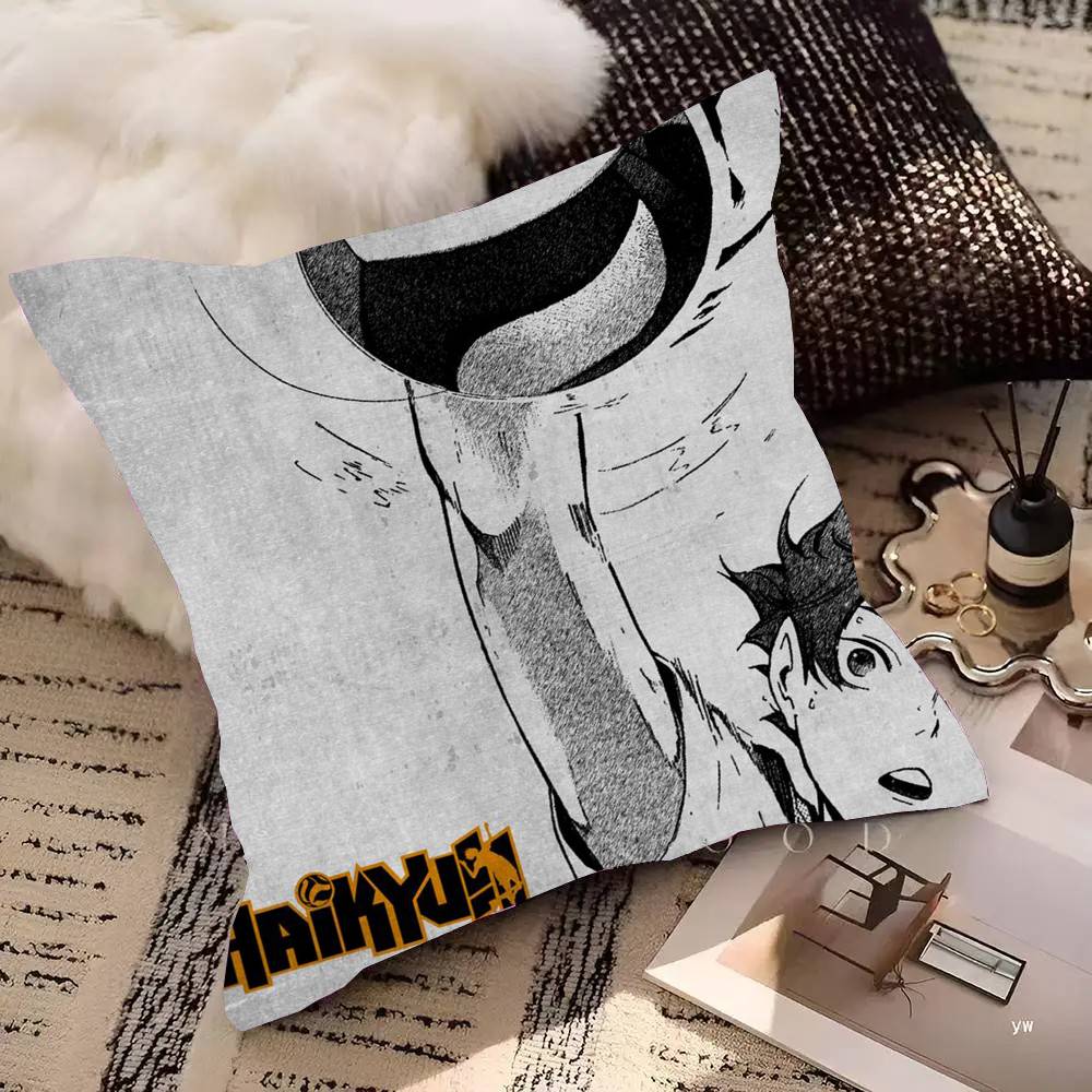 Volleyball Japanese Anime Manga Haikyuu Pillow Case Square Pillow Bedroom Sofa Leisure Comfort Cushion Car Home Decoration