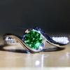 Huitan Luxury Trendy Women Wedding Rings White/Pink/Green/Blue Cubic Zirconia Engagement Accessories Fashion Jewelry