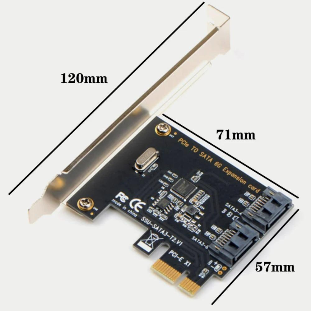 PCI-E X1 SATA 3.0 Erweiterungskarte 2-Port SATA III 6Gbps Adapterplatine ASMedia 1061 Chip PCI Express zu SATA Konverter für PC Festplattten-Erweiterung