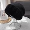 Mink Hair Hat Female Korean Version Winter New Rabbit Hair Blended Knitted Hat Temperament Headband Hat Showing Face Small Fur Hat