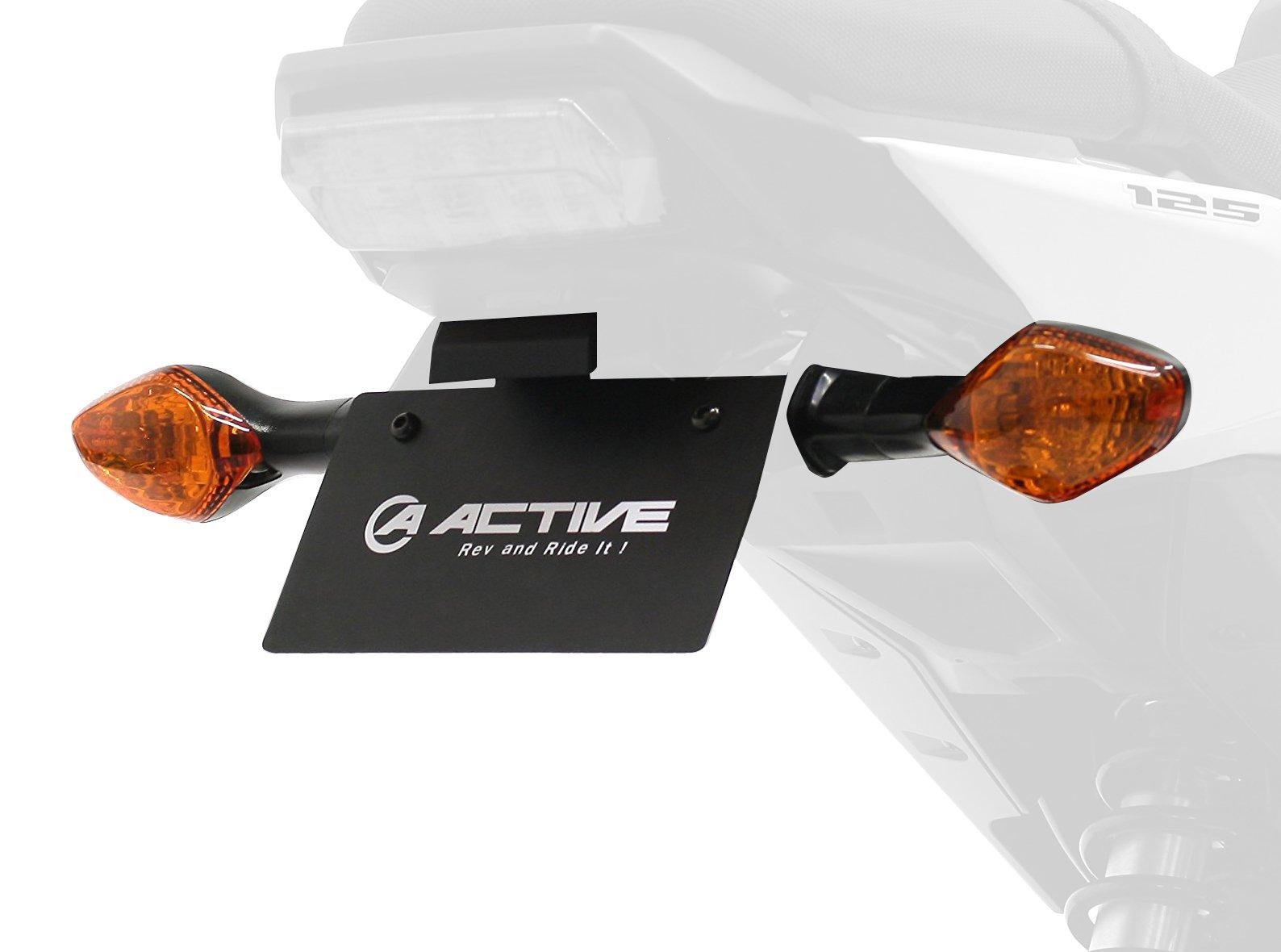 ACTIVE Fender Eliminator with LED License Plate for GROM 16 Number Kit, Black, Light, (Part 1151090) чёрный