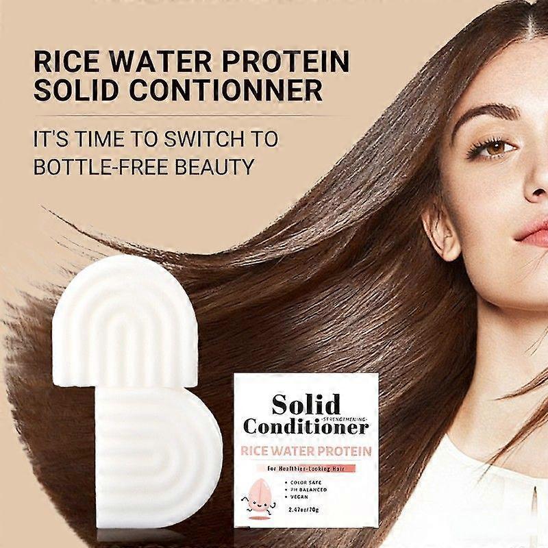 Rice Water Protein Solid Shampoo and Conditioner Set for Hair Growth, Strengthening Hair Care Duo w/Rice Protein & Vitamins for Damage Repair Hydratin