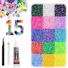 15-Grid Mixed Color 3mm Flat-bottom Resin Rhinestones DIY Nail Art Set