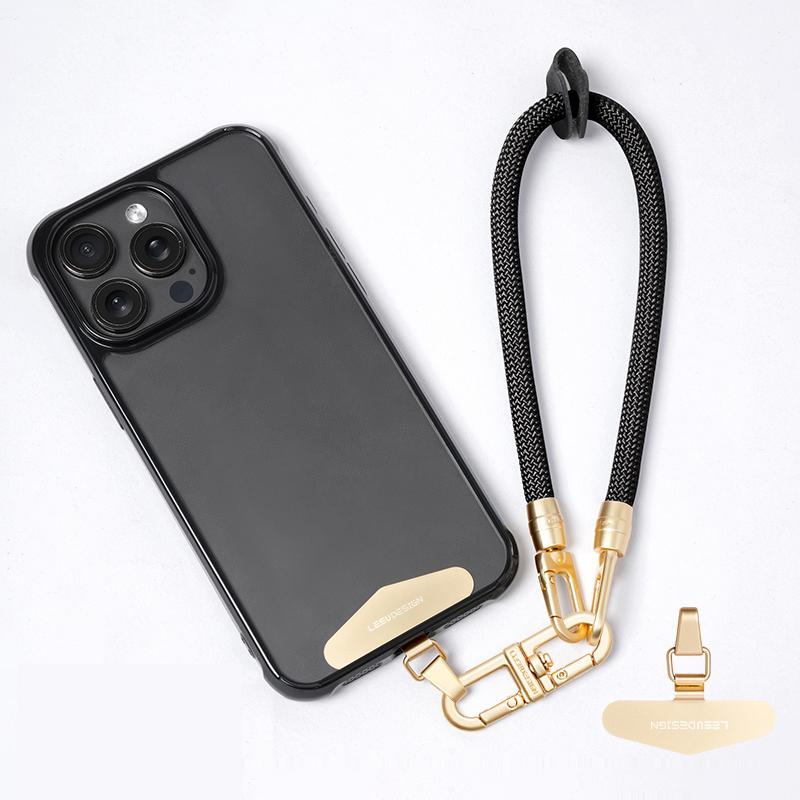 LEEU DESIGN 30cm Smartphone Strap Cell Phone Polyester Lanyard with Metal Tether Tab