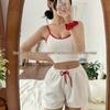 Korean-Style Women's High-Waist Bikini Three-Piece Set - Conservative and Chic Swimwear for Small Chest