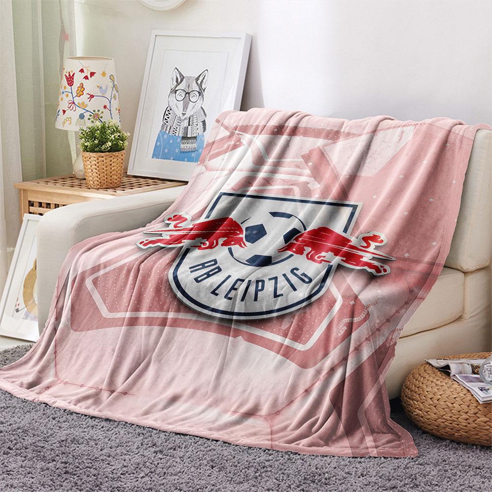 Coperta in Flanella Stampata RB Leipzig, morbido plaid per camera da letto divano, lavabile, merchandising per tifosi di calcio, ottimo regalo.