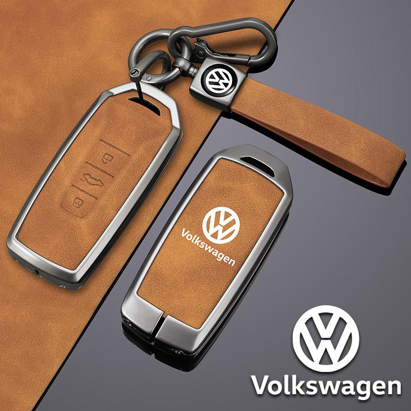 T26 Zinklegierung Leder Auto Schlüsselanhänger Hülle Für VW Volkswagen Touareg EL 2018 2019 2020 2021 2019-2023 Keyless Schlüsselanhänger Zubehör