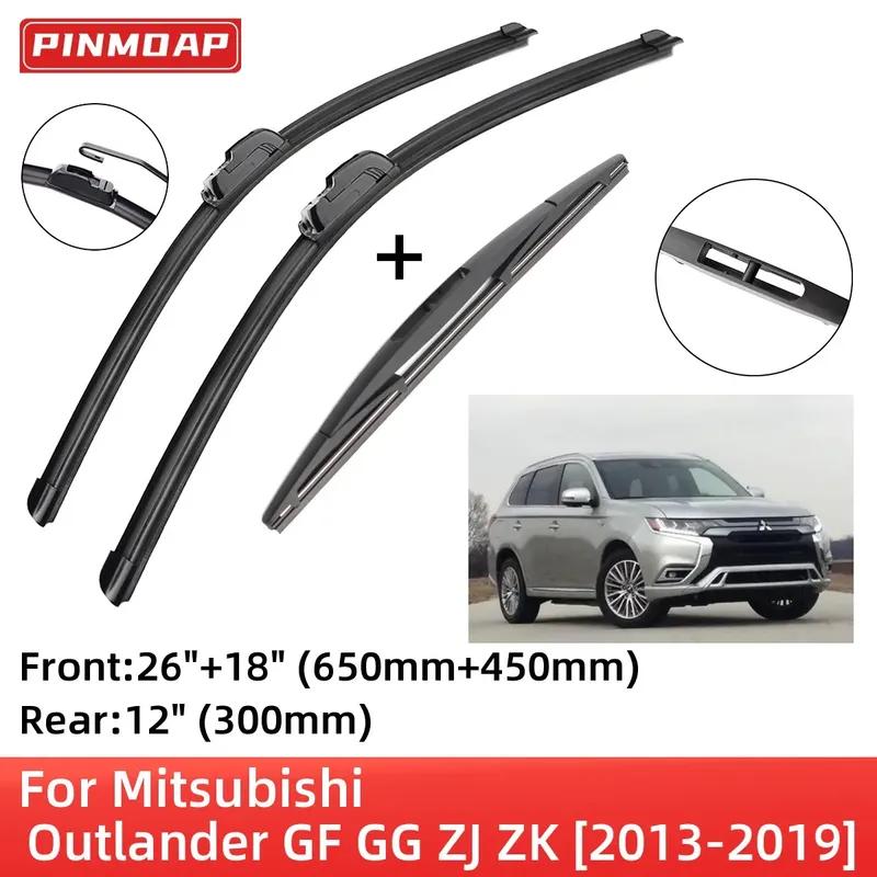 For Mitsubishi Outlander GF GG ZJ ZK 2013- Front Rear Wiper Blades Brushes Cutter Accessories J Hook 2014 2015 2016 2017