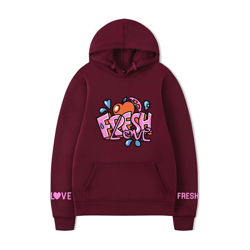 Fresh Love Hoodie – Unisex White Fleece Lined Sweatshirt, Cute Sleeve Print & Heart Wing Graphic, Cozy Fall Winter Pullover for Men & Women