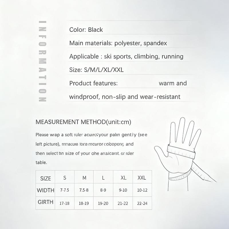 Outdoor Windproof Warm Gloves for Unisex Cycling Running Anti Cold Fleece Lining Waterproof All Finger Gloves Skiing Accessories