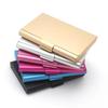 Available Aluminum Business Card Holder, Large Capacity, Portable & Unisex, Ideal for Exhibitions, Gifts, with Customizable Logo Options.