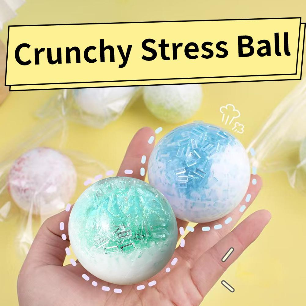 Crystal Sphere Ball Ice Cracked Ball Squishy Slow Rising Crushed Ice Handmade Ball,Stress Relief Sensory Fidget Toy for Anxiety