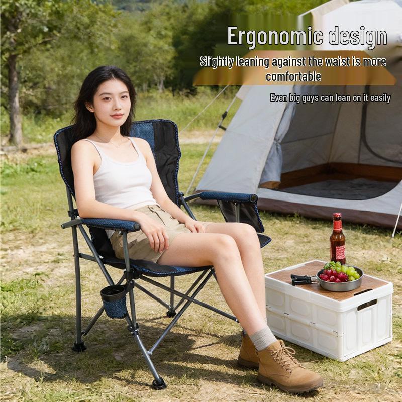 Folding Sea Dog Outdoor Chair with Hard Armrests - Portable Beach, Fishing, and Picnic Seat