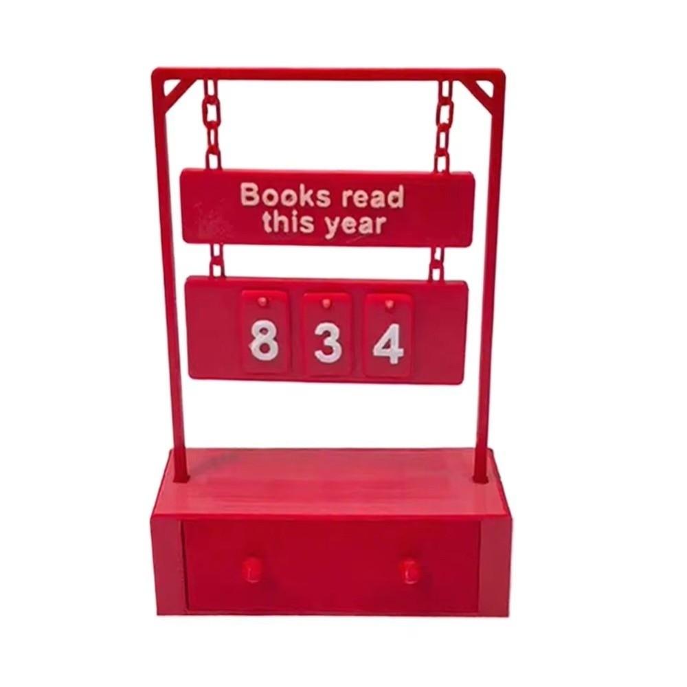 Wear Resist 3D Book Read Counter Books Read This Year Manual Rotation Hanging Book Counter Bookish Decor Drawer