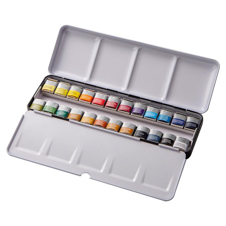 Winsor & Newton Cotman Watercolor Set: 24 Colors In Tin Box, Artist Series.